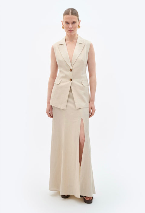 Linen Open Back Vest
