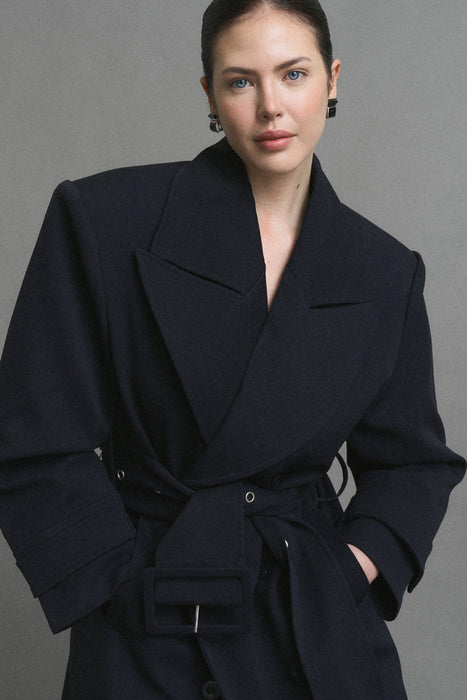 Naomi Spring Trench Dark Navy