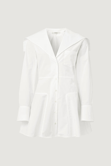 Poplin Shirt Dress White