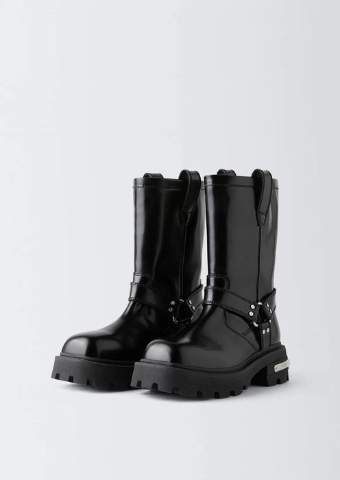 Dominique Leather Black