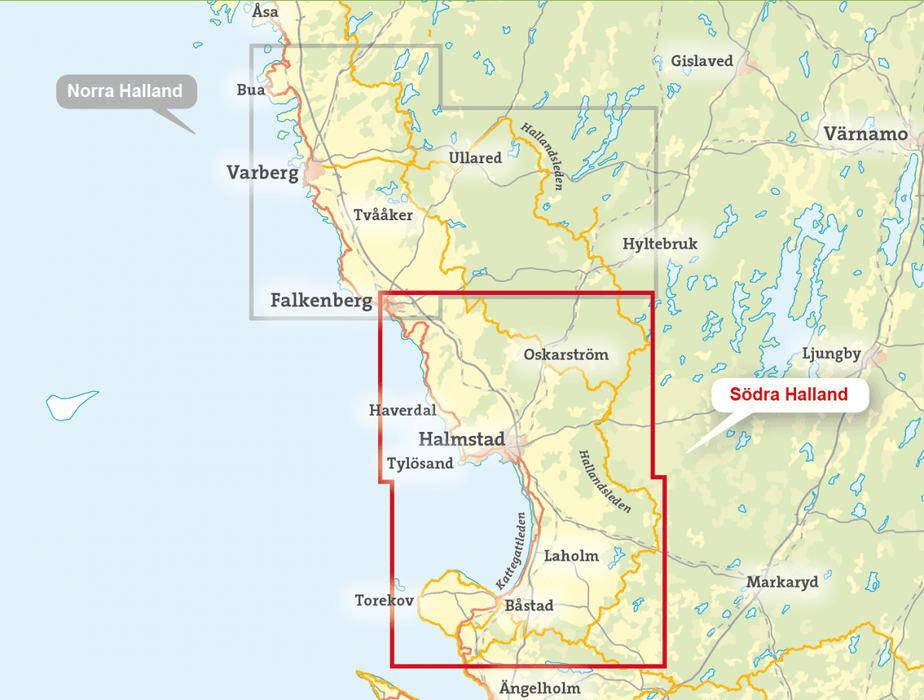 Södra Halland 1:50.000 - Karta