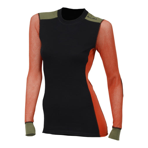 WoolNet Hiking Crewneck - Jet Black/Poinciana/Capulet Olive - Dam - Vindpinad