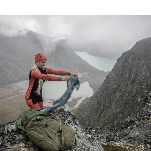 WoolNet Hiking Crewneck - Jet Black/Poinciana/Capulet Olive - Dam - Vindpinad